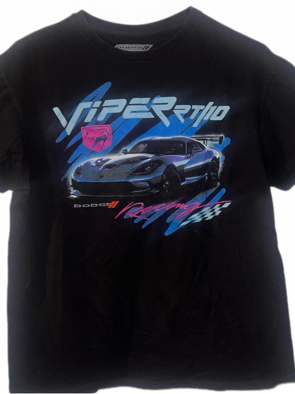 Dodge Viper R/T10 Graphic Tee in Black & Blue Size Large